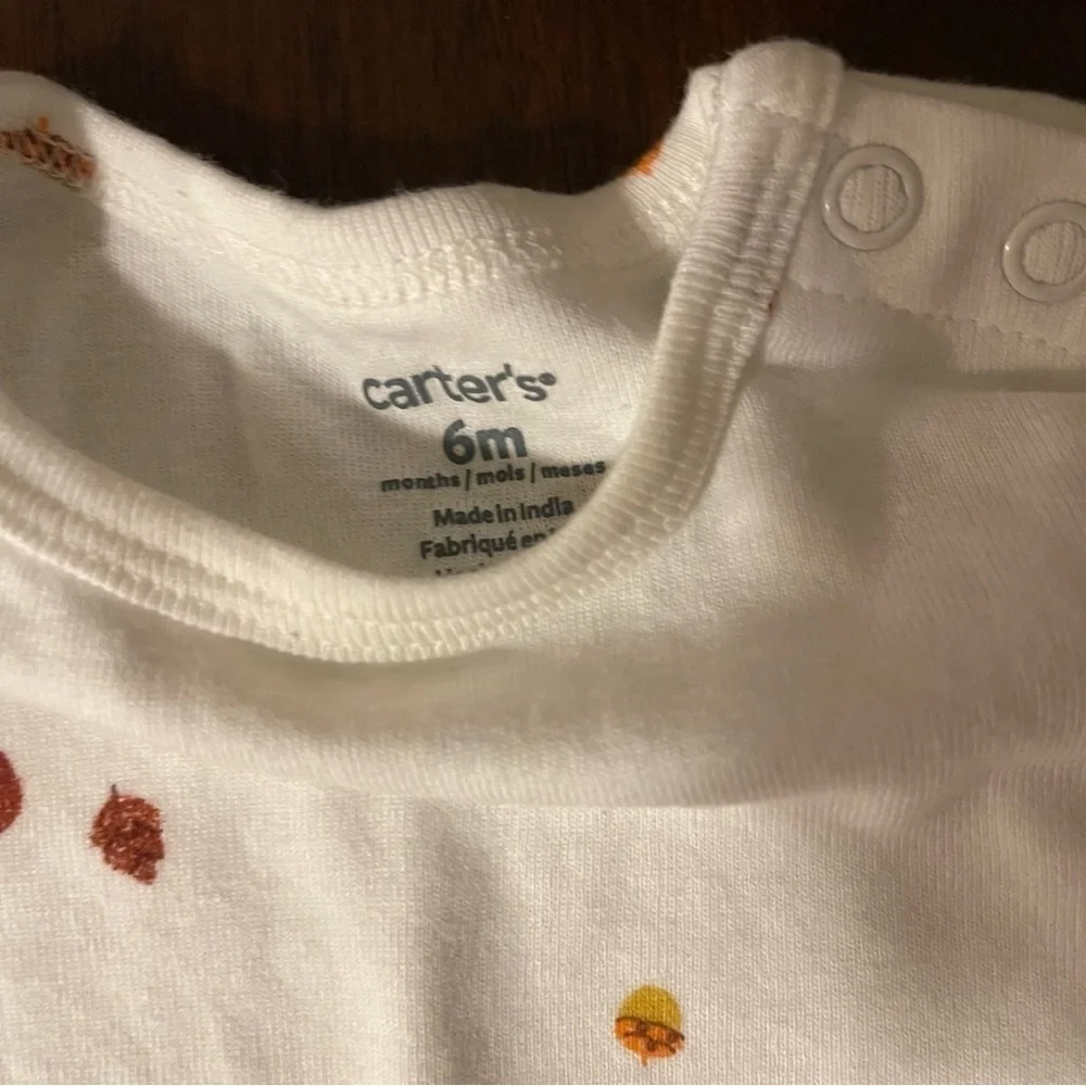 Carter’s | Brown/White Baby 3-Piece Thanksgiving Outfit Set | 6 mo